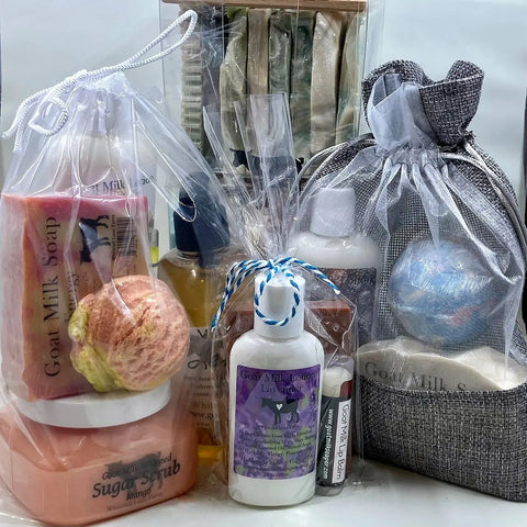 Goat Milk Nourishing Skin Care Gift Baskets & Bulk Sets