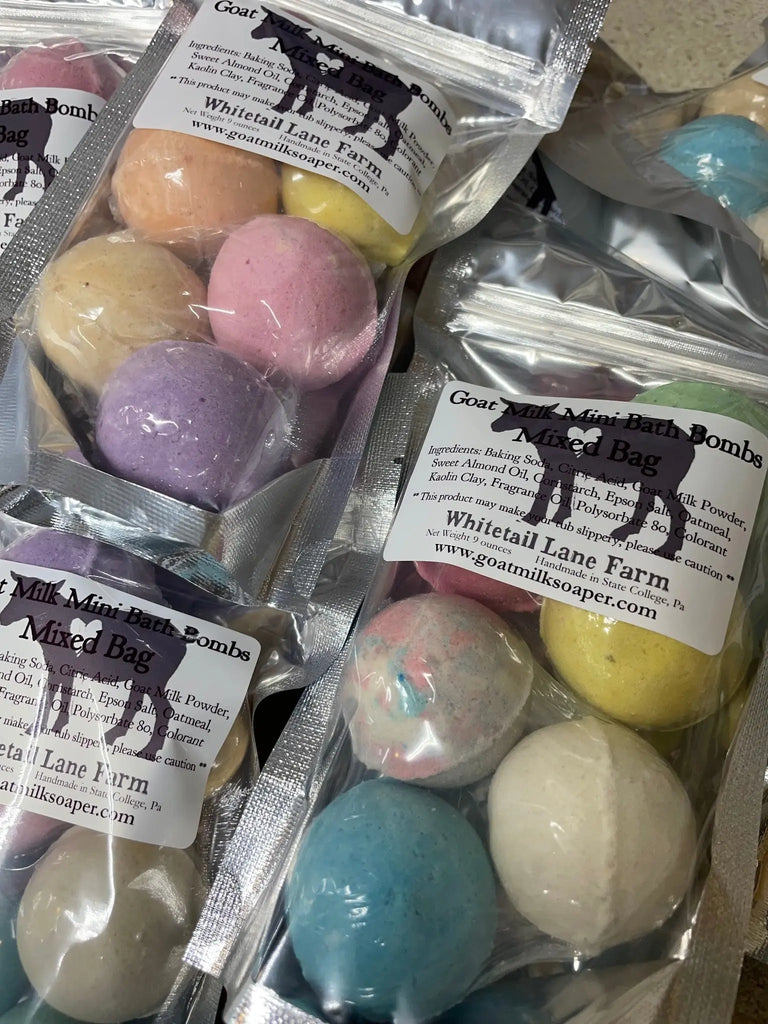 Goat Milk Bath Bombs Minis from Whitetail Lane Farm Goat Milk Soap