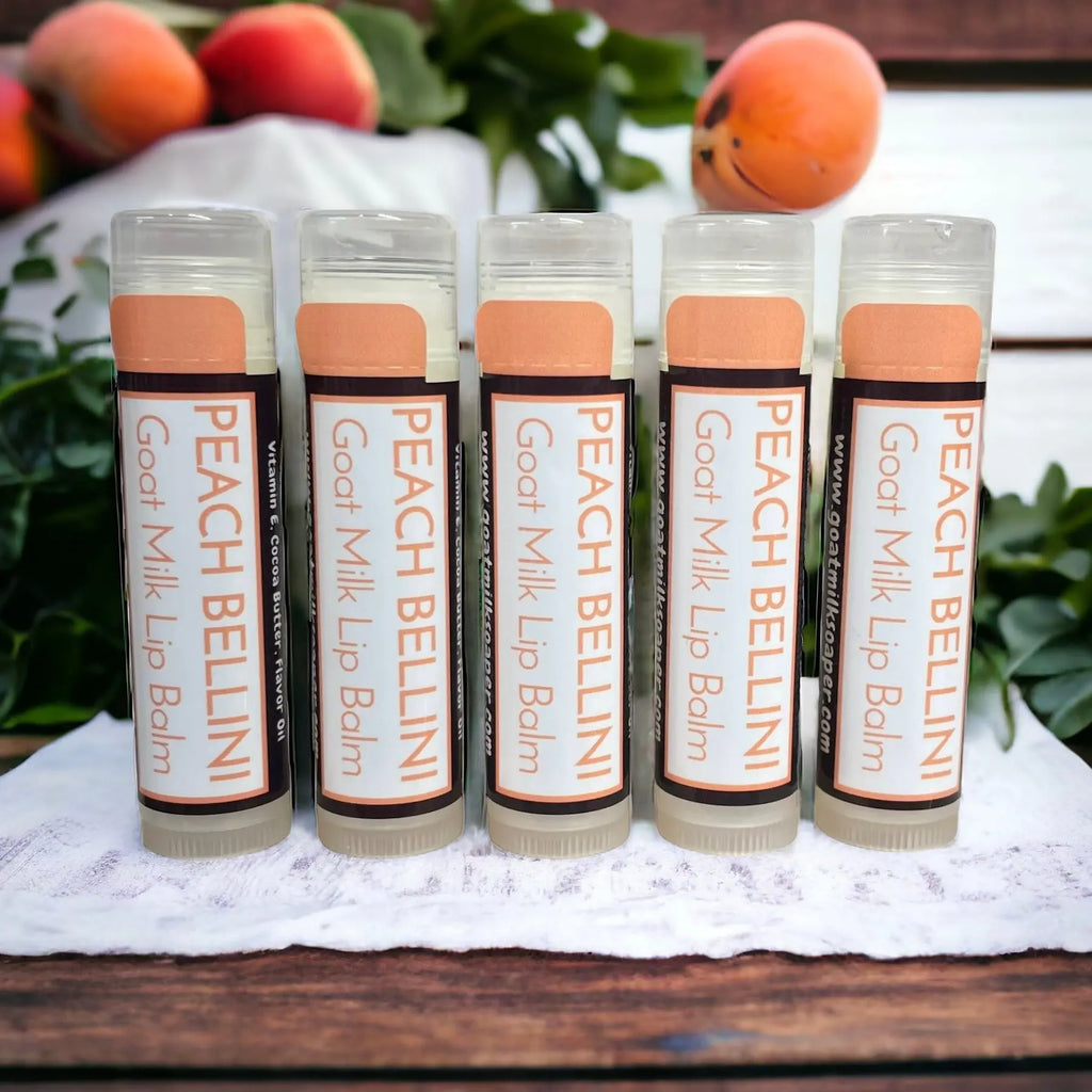 Peach Bellini Goat Milk Lip Balm from Whitetail Lane Farm Goat Milk Soap