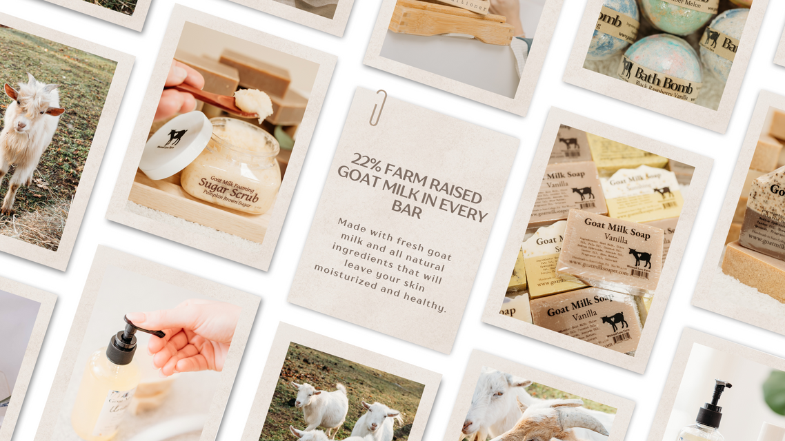 White Tail Shopify Banner featuring Goat Milk Soap and Products