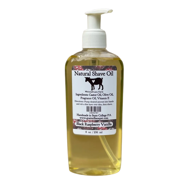 Black Raspberry Vanilla All Natural Moisturizing Shave Oil from Whitetail Lane Farm Goat Milk Soap