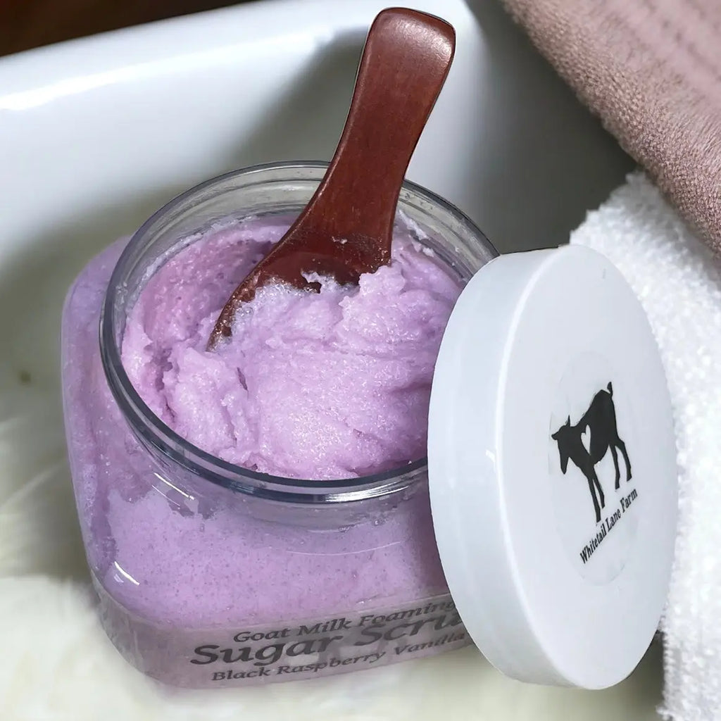 Black Raspberry Vanilla Goat Milk Sugar Scrub from Whitetail Lane Farm Goat Milk Soap