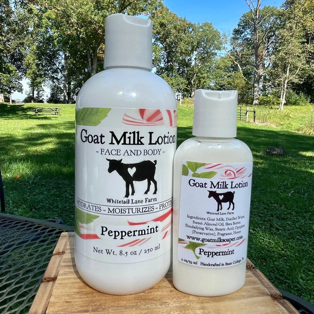 Goat Milk Lotion - Peppermint Twist Holiday Collection from Whitetail Lane Farm Goat Milk Soap