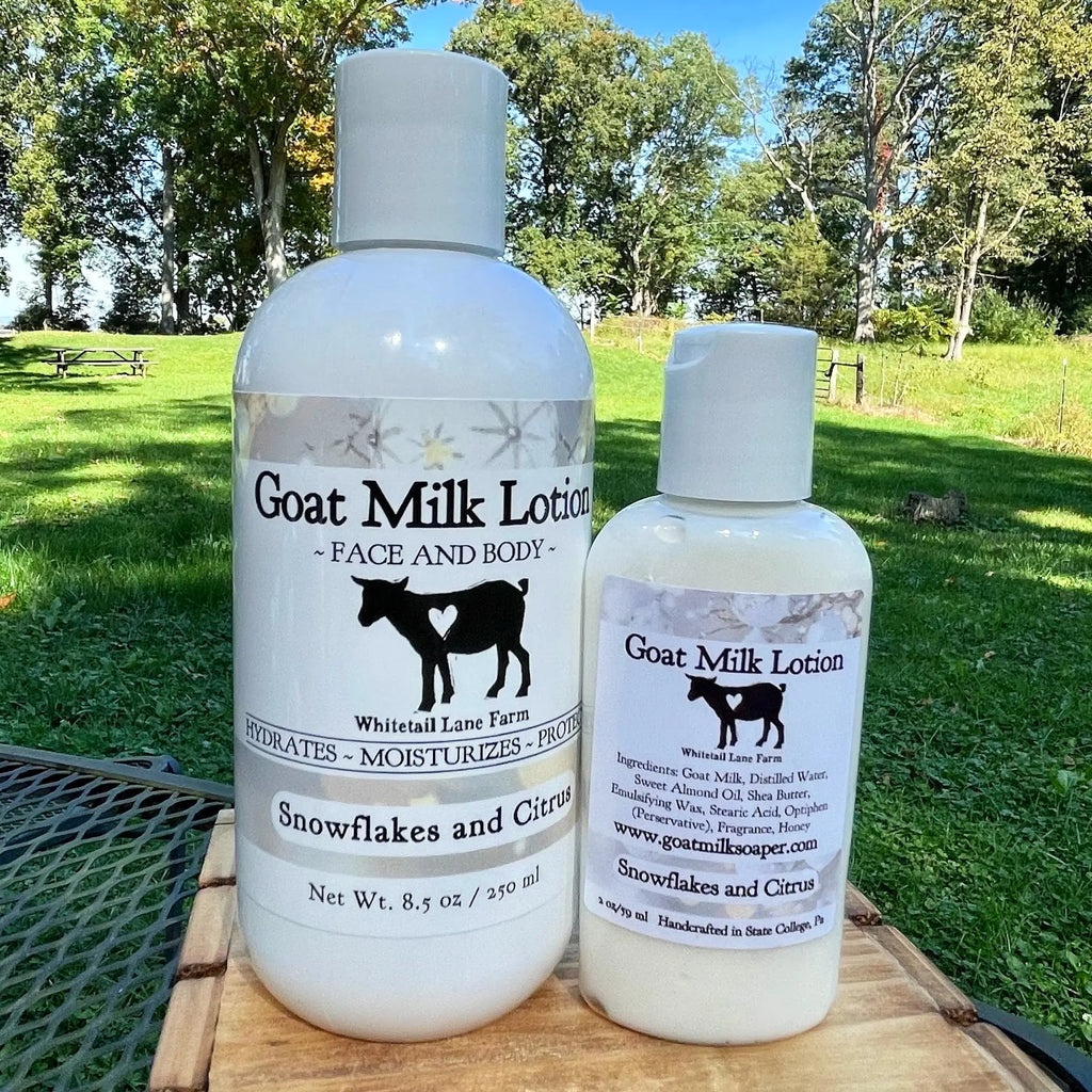 Goat Milk Lotion - Snow Flakes and Citrus Holiday Collection from Whitetail Lane Farm Goat Milk Soap