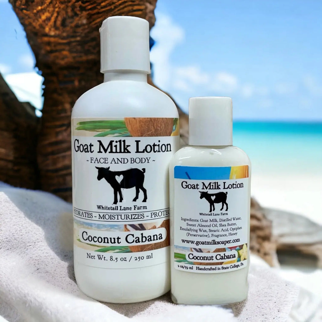 Goat Milk Lotion - Coconut Cabana from Whitetail Lane Farm Goat Milk Soap