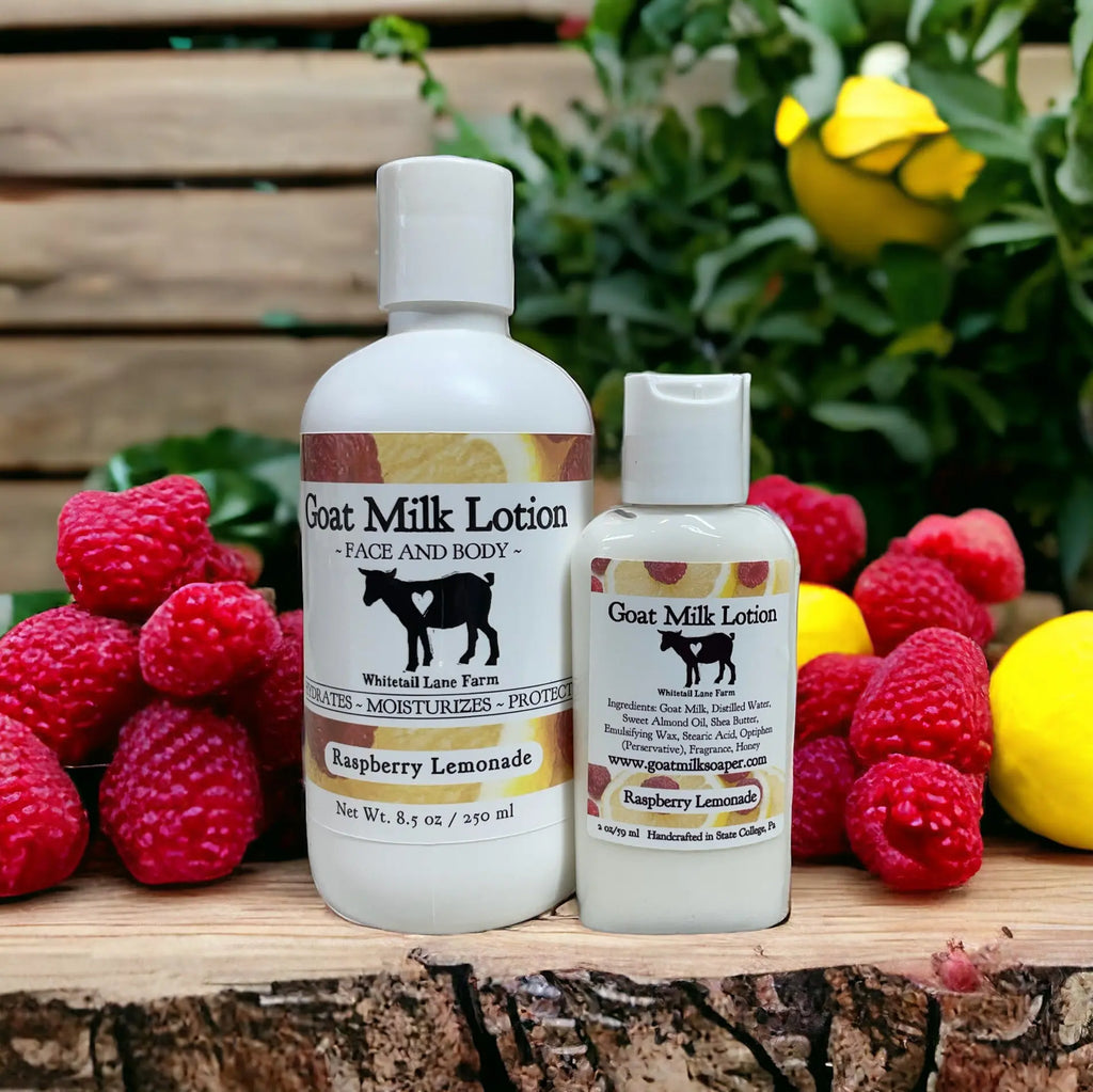 Goat Milk Lotion - Raspberry Lemonade from Whitetail Lane Farm Goat Milk Soap