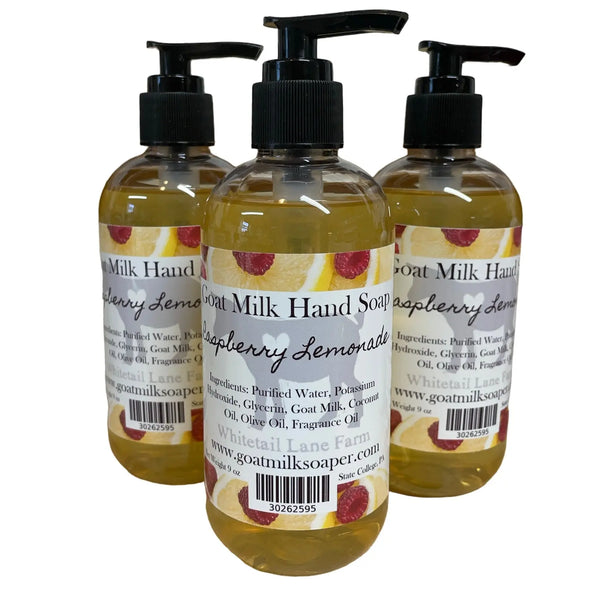 Liquid Goat Milk Hand Soap Raspberry Lemonade from Whitetail Lane Farm Goat Milk Soap