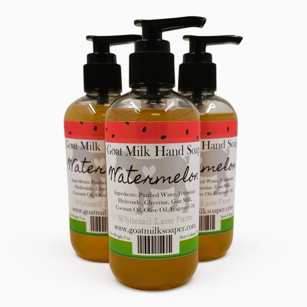 Liquid Goat Milk Hand Soap Watermelon from Whitetail Lane Farm Goat Milk Soap