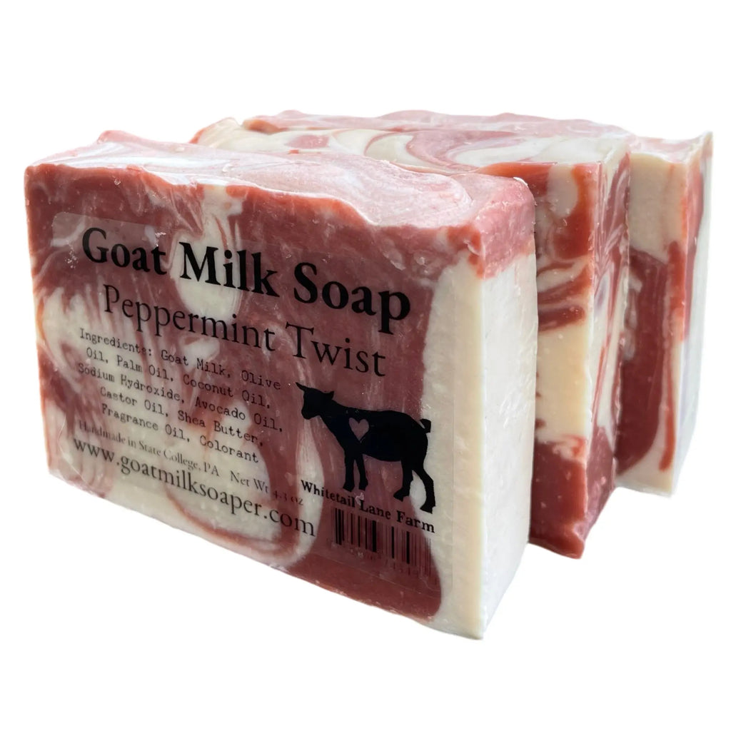 Peppermint Twist Goat Milk Soap from Whitetail Lane Farm Goat Milk Soap