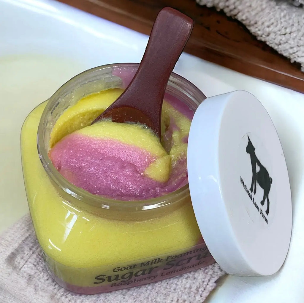 Raspberry Lemonade Goat Milk Sugar Scrub from Whitetail Lane Farm Goat Milk Soap