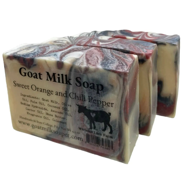 Sweet Orange and Chili Pepper Goat Milk Soap from Whitetail Lane Farm Goat Milk Soap