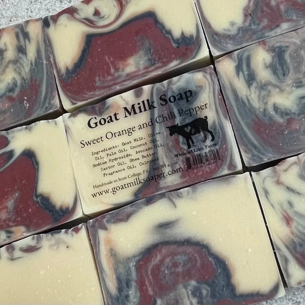 Sweet Orange and Chili Pepper Goat Milk Soap from Whitetail Lane Farm Goat Milk Soap